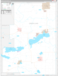 Green Lake County, WI Wall Map Premium Style 2024